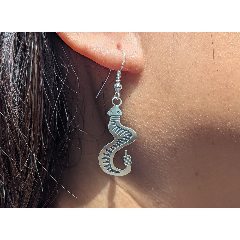 Navajo Jewelry Silver Rattlesnake Earrings Native American for Women **